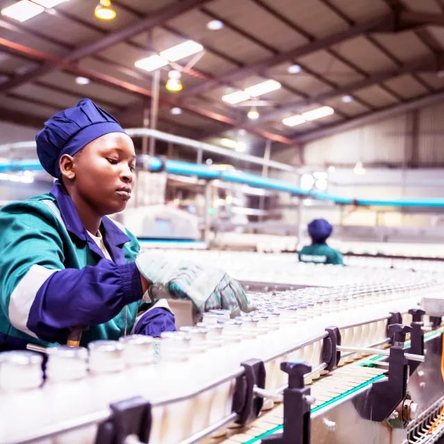 woman at a distribution facility